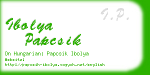ibolya papcsik business card